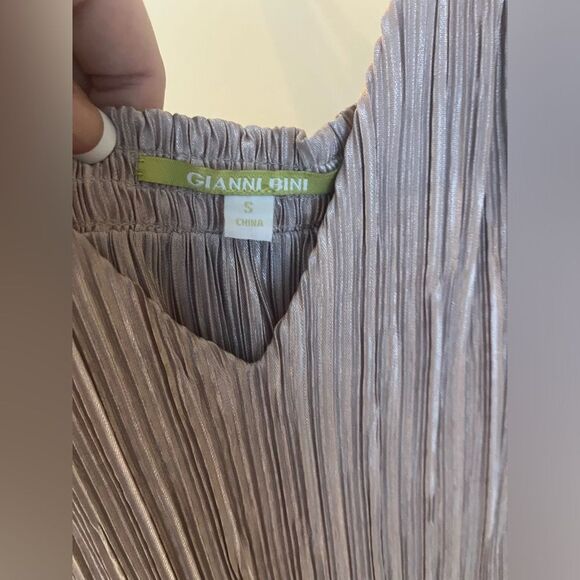 ANTHROPOLOGY Gianni Bini Pleated Tiered Camisole (Tan/grey/gold) Sz Small - Picture 3 of 3